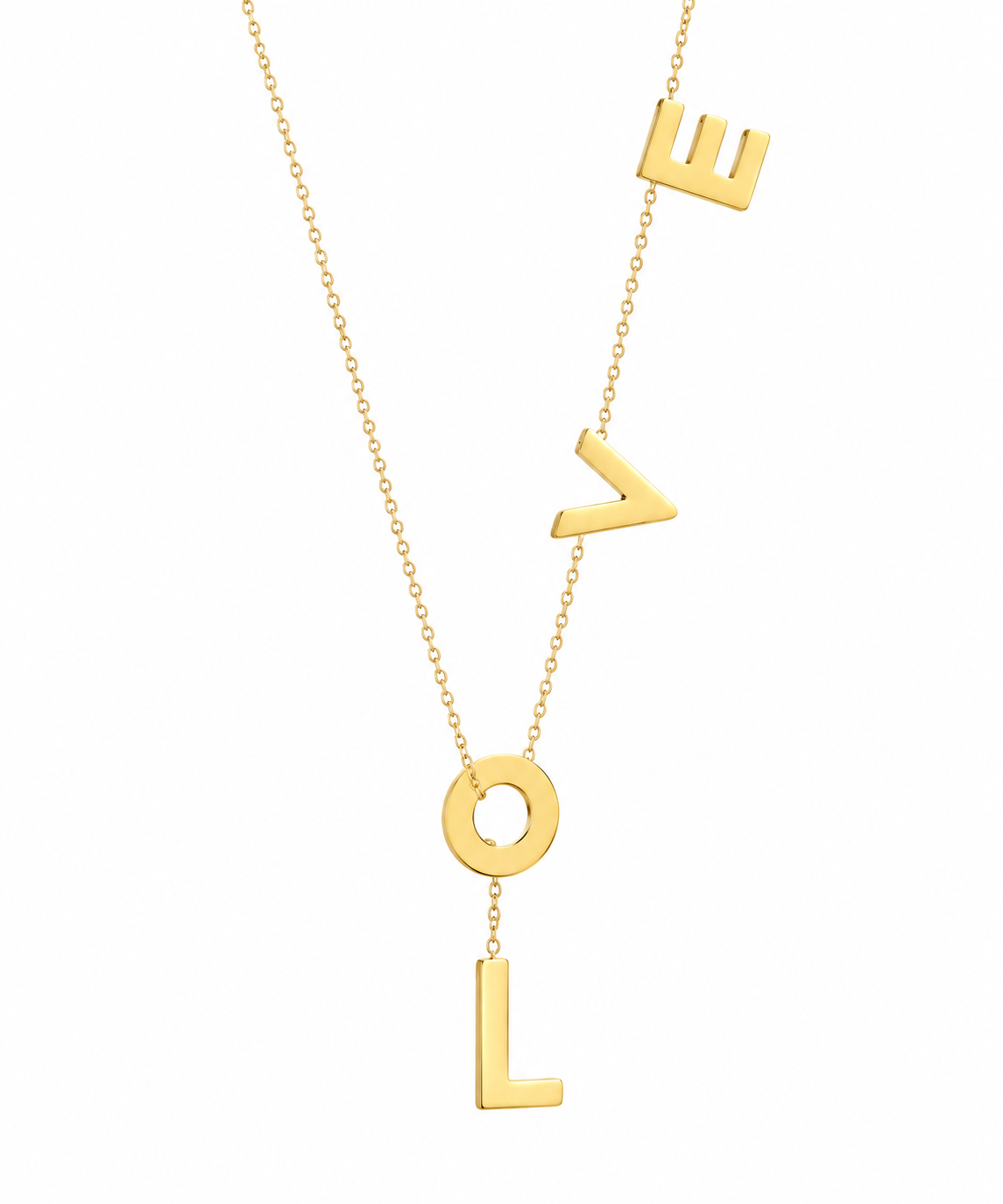 GOLD — 18K Gold-Plated LOVE Lariat Necklace